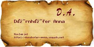 Dörnhöfer Anna névjegykártya